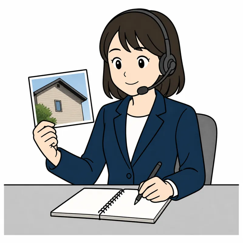 案内するオペレーターのイラスト