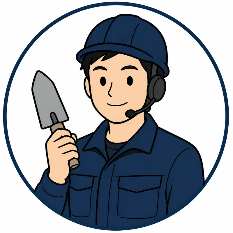 ヘッドセットを着けた作業員のイラスト